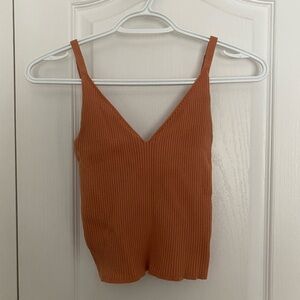 Wilfred Orange Fitted Camisole with Deep V-Neckline